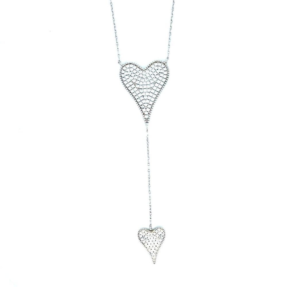 Silver 925‎ Pave Cz Lariat Necklace